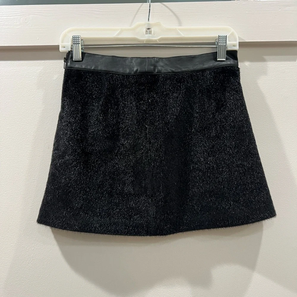 Sam Edelman Black Faux Fur‎ Mini Skirt